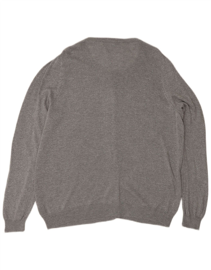 Marks & Spencer ženski kardigan pulover UK 20 2XL sivi poliamid