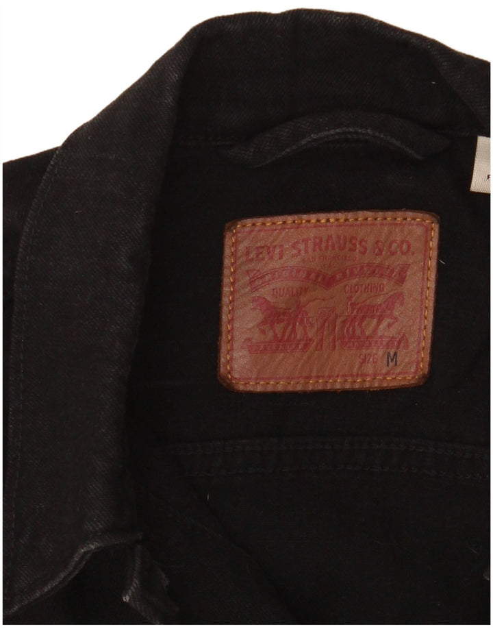 Levi's ženska traper jakna UK 14 srednje crni pamuk