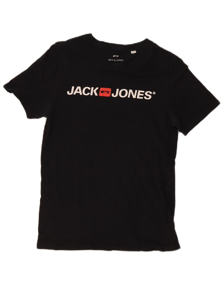 Jack & Jones muška majica kratkih rukava srednje veličine crni pamuk