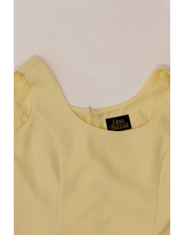GINA BACCONI Womens 1 Button 2 Piece Set UK 14 Large Yellow Polyester Vintage Gina Bacconi and Second-Hand Gina Bacconi from Messina Hembry 
