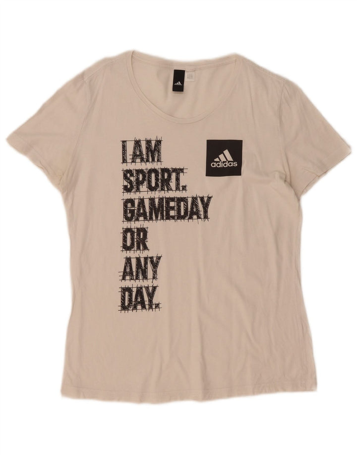 Adidas ženska majica kratkih rukava s grafičkim motivima UK 14 Srednje bijela