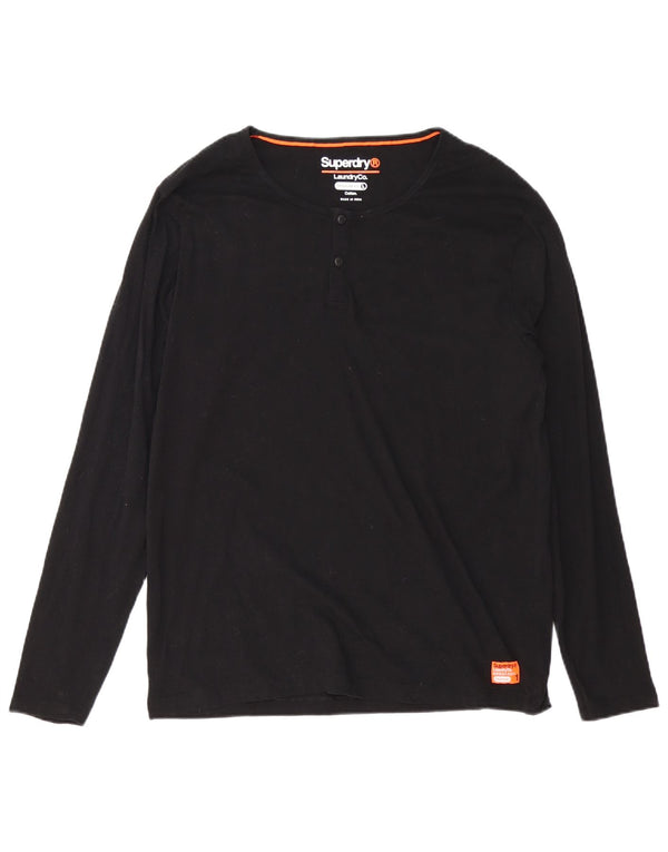 Superdry muška majica regular kroja dugih rukava 2XL, crni pamuk