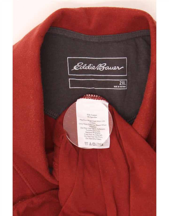 EDDIE BAUER Mens Polo Shirt 2XL Red Cotton Vintage Eddie Bauer and Second-Hand Eddie Bauer from Messina Hembry 
