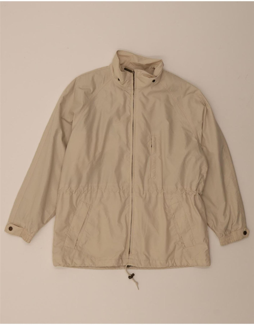 L.L.BEAN Womens Loose Fit Rain Jacket UK 14 Medium Beige Polyester Vintage L.L.Bean and Second-Hand L.L.Bean from Messina Hembry 