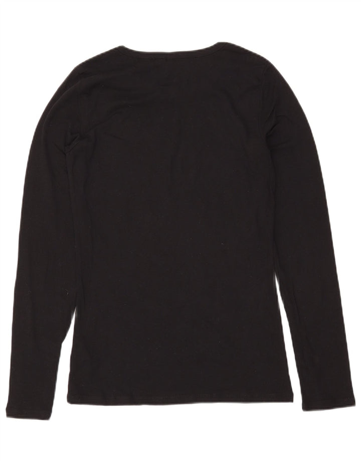 BENETTON Ženska majica dugih rukava UK 14 Veliki crni pamuk