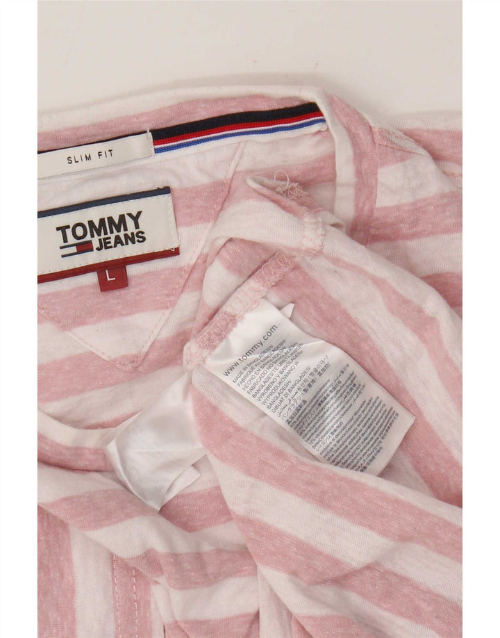 Tommy Hilfiger muška majica s velikim ružičastim prugama od poliestera