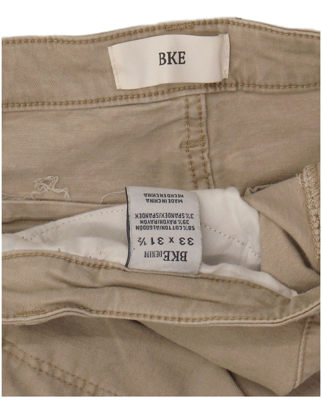 BKE Ženske ležerne hlače s bootcutom W33 L31 Bež pamuk