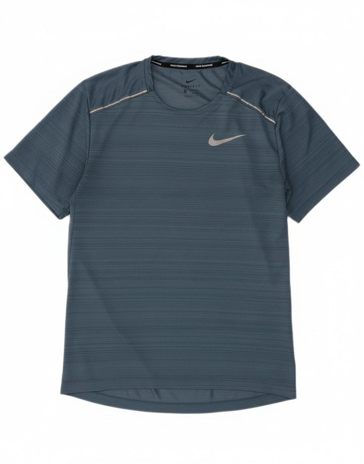 Nike Dri Fit majica s malim plavim prugama od poliestera