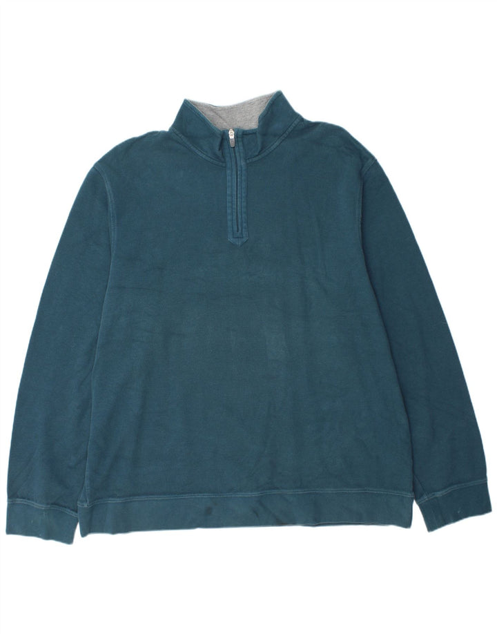 IZOD Muška majica s izrezom na patentni zatvarač 2XL plavi pamuk