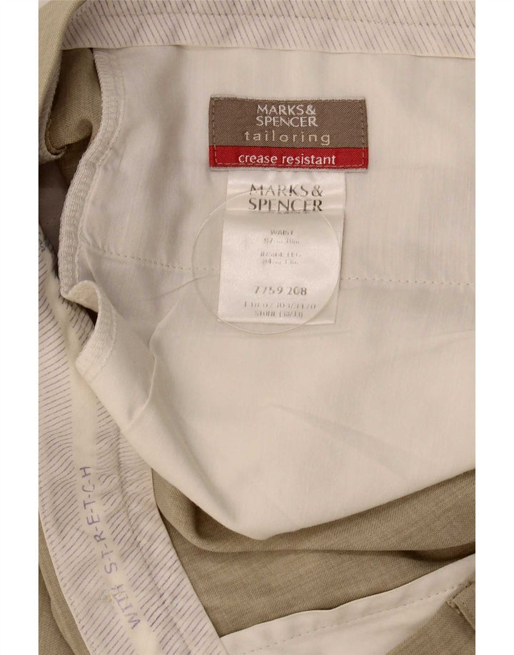 Marks & Spencer muške hlače ravnog odijela W38 L26 bež poliester