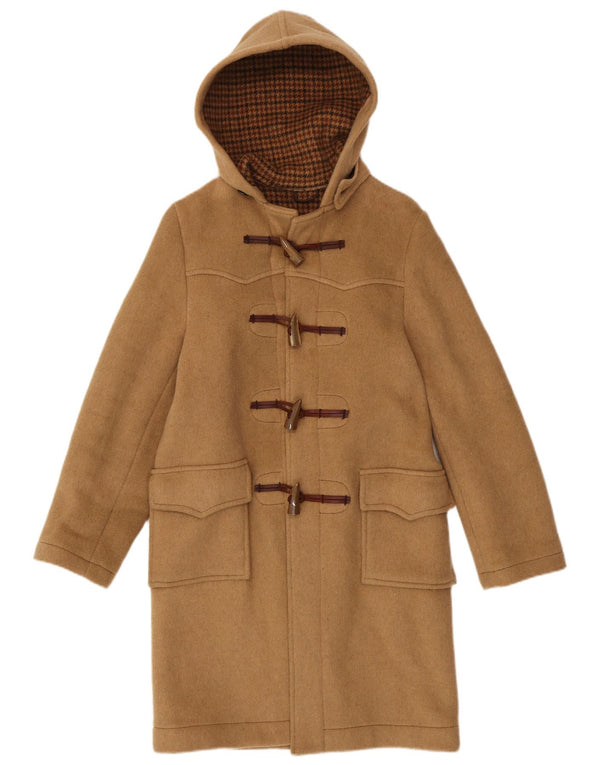 VINTAGE ženski duffle kaput s kapuljačom UK 10 Small Beige