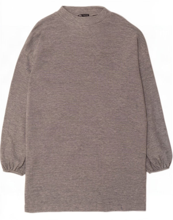 Zara ženska prevelika jakna haljina dugih rukava UK 18 XL siva s pjegama