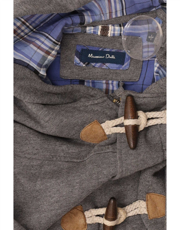 Veliki sivi muški pulover s kapuljačom na patentni zatvarač Massimo Dutti