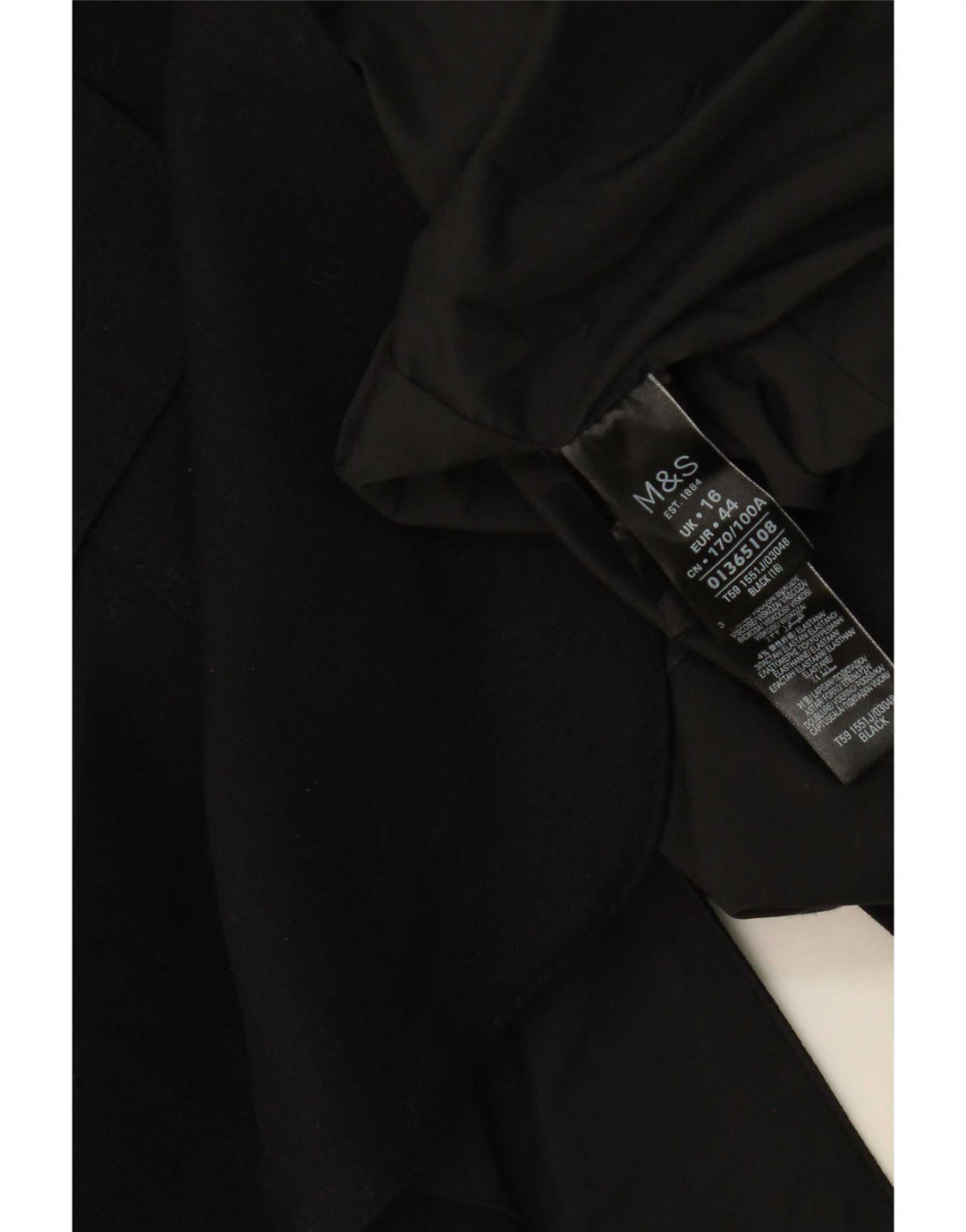 Marks & Spencer ženski sako s jednim gumbom UK 16 Veliki crni poliester
