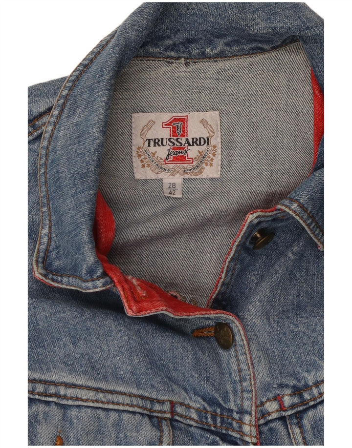 TRUSSARDI ženska traper bolero jakna kratkih rukava IT 42 srednje plavi pamuk