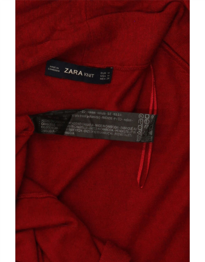 ZARA Womens Open Cardigan Sweater UK 14 Medium Red Viscose Vintage Zara and Second-Hand Zara from Messina Hembry 