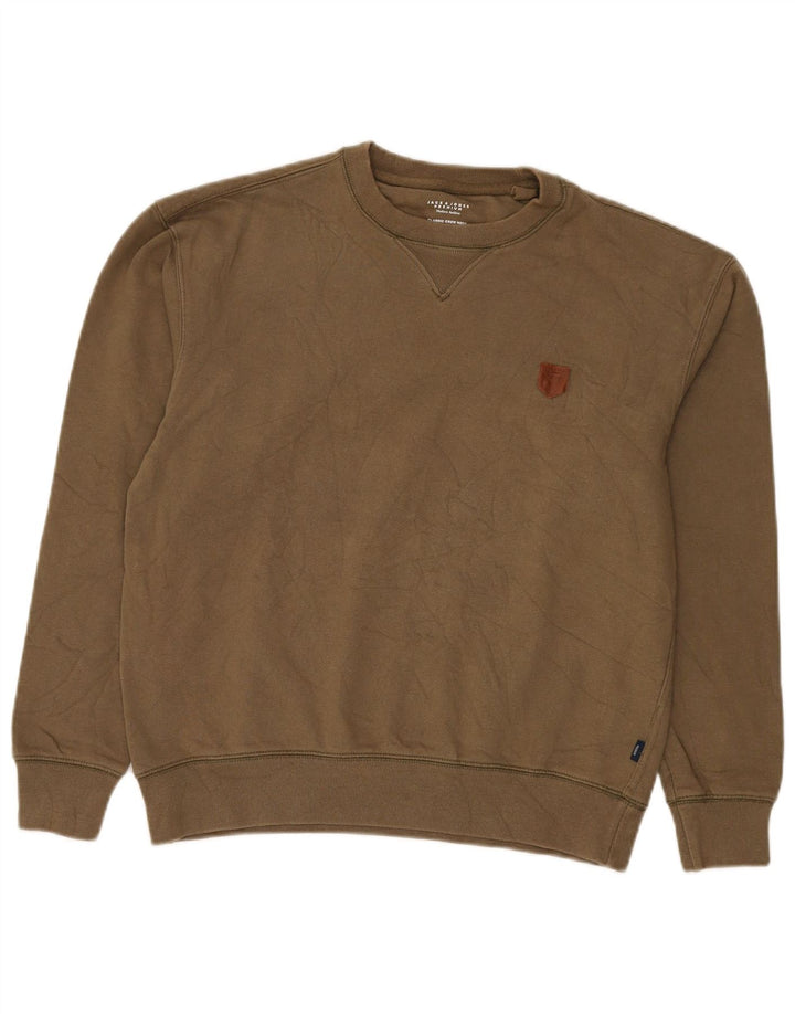 JACK & JONES Muška majica s kratkim rukavima, srednji kaki pamuk