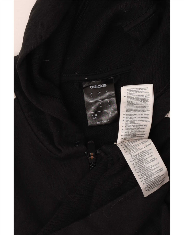 Adidas muški pulover s kapuljačom s patentnim zatvaračem XL crni poliester