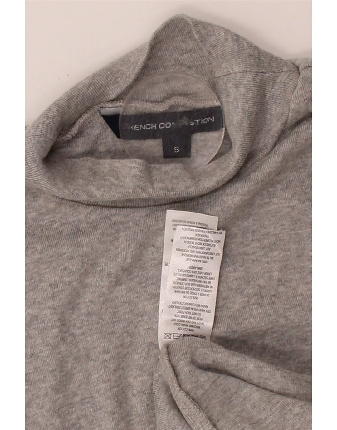 FRENCH CONNECTION Womens Top Long Sleeve UK 8 Small Grey Cotton Vintage French Connection and Second-Hand French Connection from Messina Hembry 