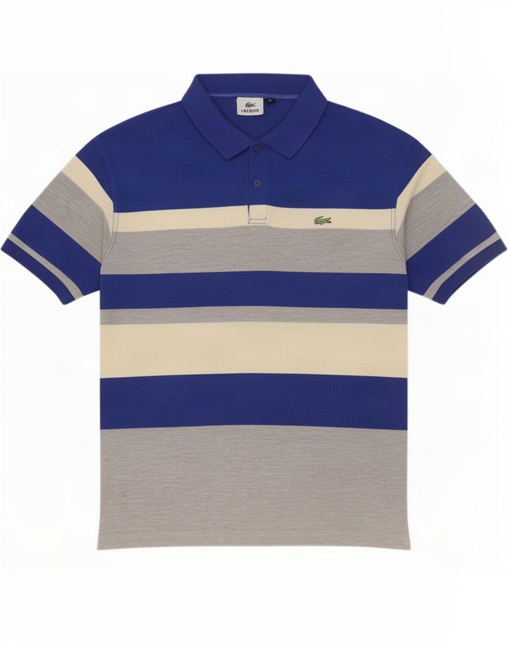 Lacoste muška polo majica XL raznobojni prugasti poliester