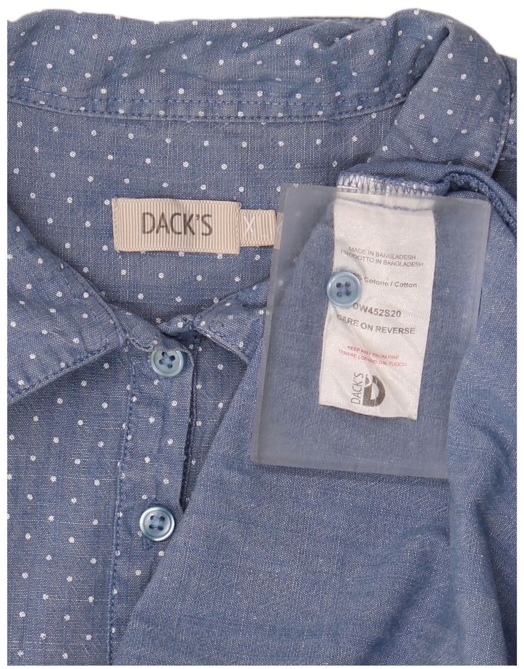 Dack's ženska pulover majica kratkih rukava UK 18 XL pamuk na plave točke
