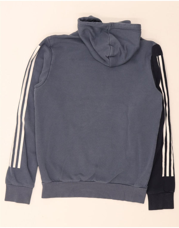 Adidas muška majica s kapuljačom s kapuljačom, mali plavi pamuk u blokovima boja