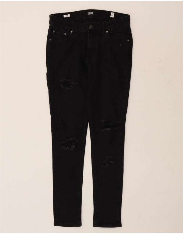Jack & Jones Boys Liam Distressed skinny traperice 13-14 godina W28 L28 crne