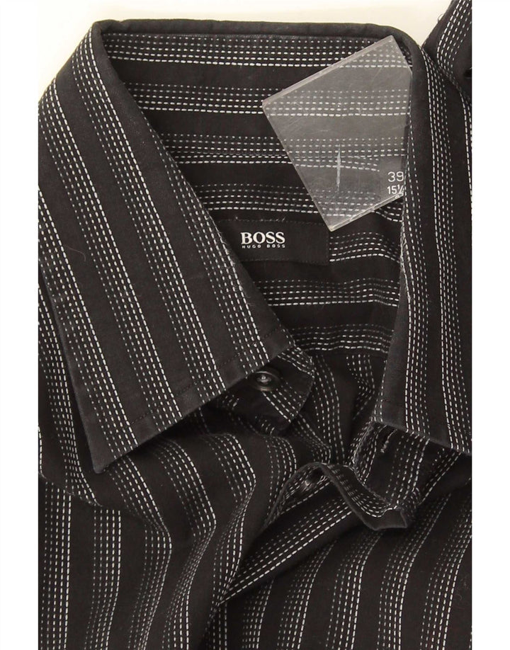Hugo Boss muška košulja veličina 39 15 1/2 srednje crna na pruge