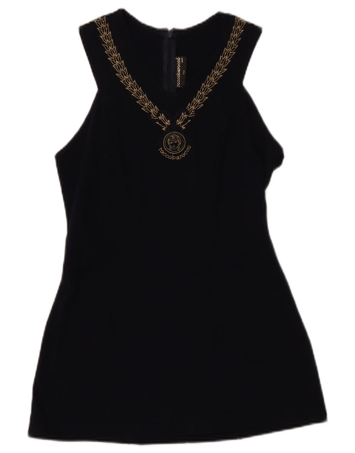 ROCCOBAROCCO Ženski gornji dio bluze bez rukava IT 44 srednje tamnoplave cvjetne boje