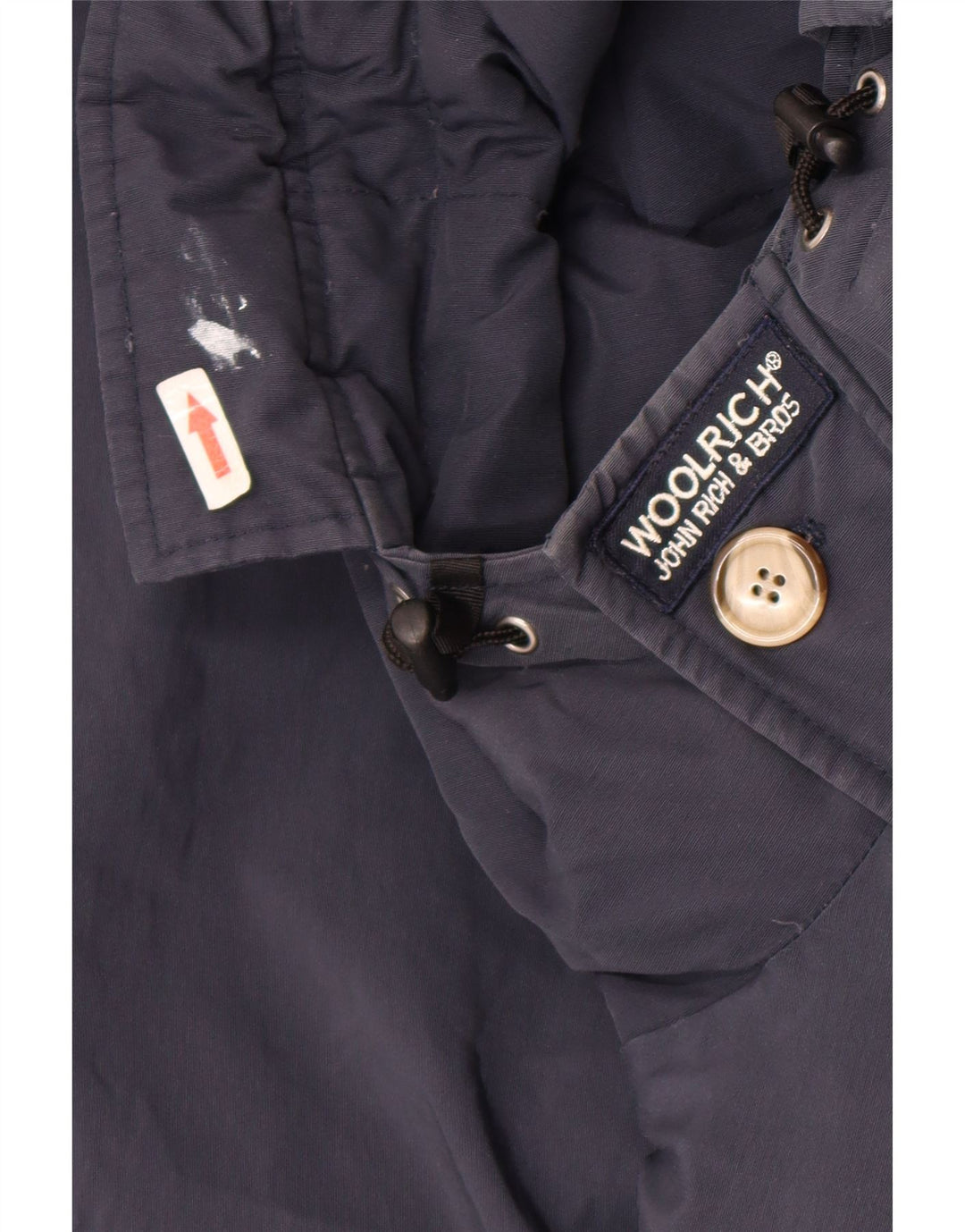Podstavljena jakna s kapuljačom Woolrich za dječake 9-10 godina tamnoplava