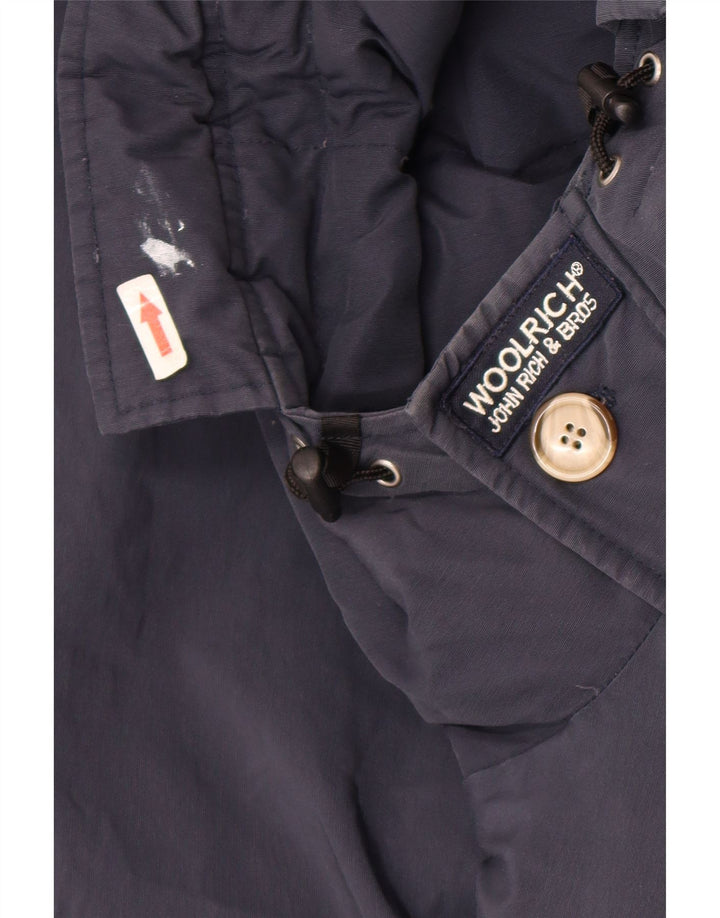 Podstavljena jakna s kapuljačom Woolrich za dječake 9-10 godina tamnoplava