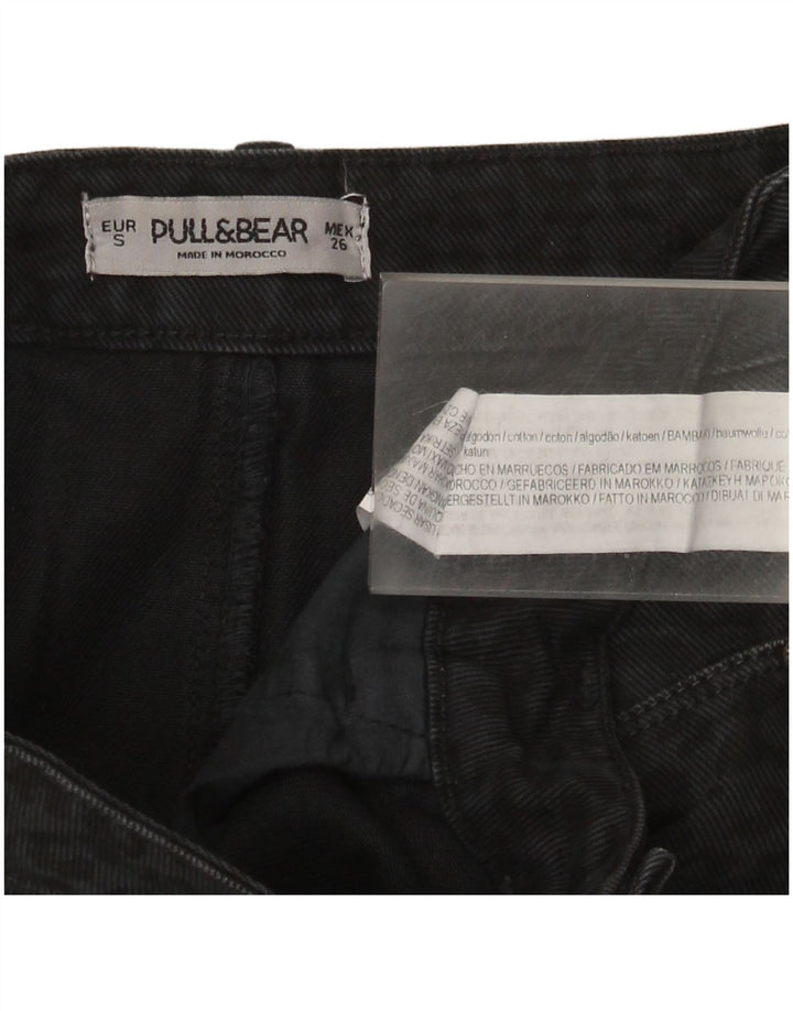 Pull & Bear ženska traper suknja mala W26 crni pamuk sa životinjskim printom
