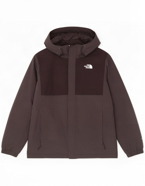 The North Face Mens Hooded Rain Jacket UK 40 Large Grey Colourblock Nylon
