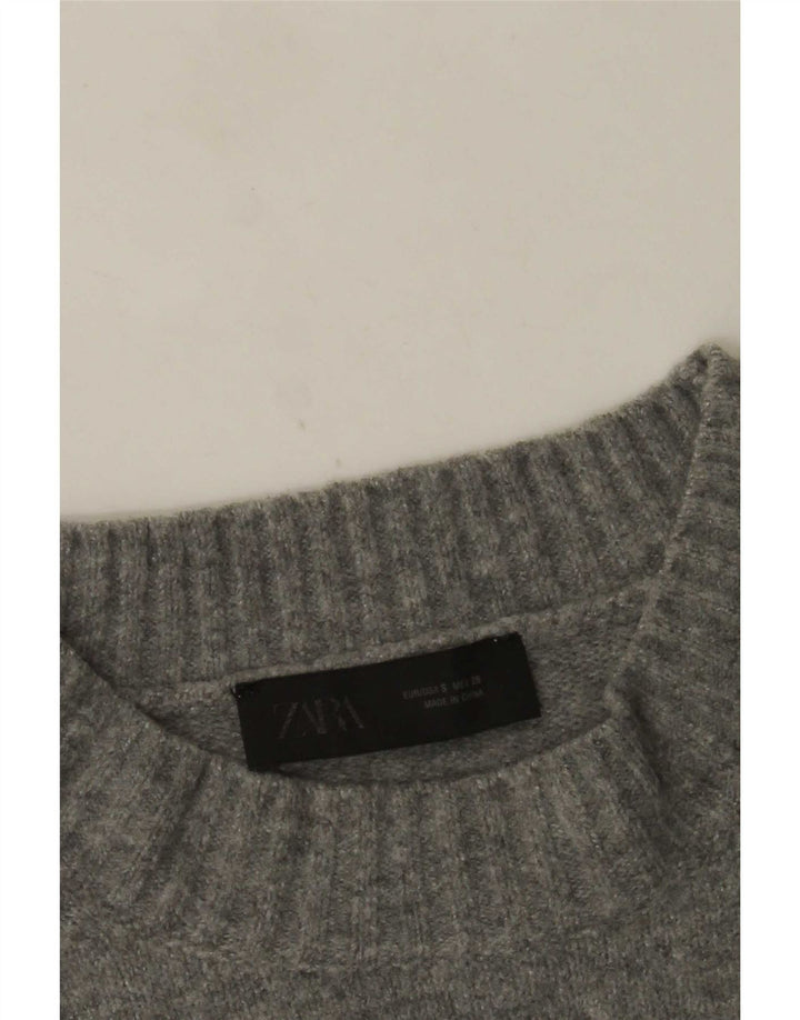 Zara ženski pulover s okruglim izrezom UK 10 Small Gray