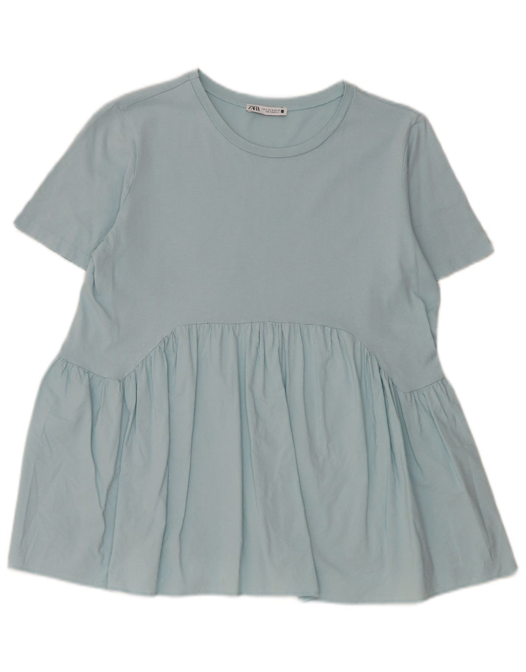 Zara ženski gornji dio bluze UK 12 Srednje plavi pamuk