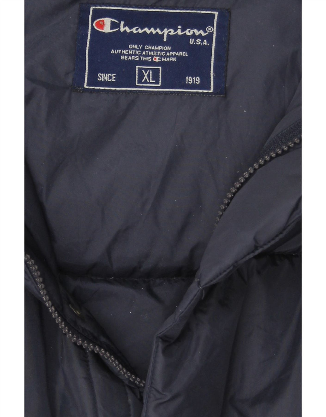 CHAMPION Mens Padded Jacket UK 42 XL Navy Blue Vintage Champion and Second-Hand Champion from Messina Hembry 