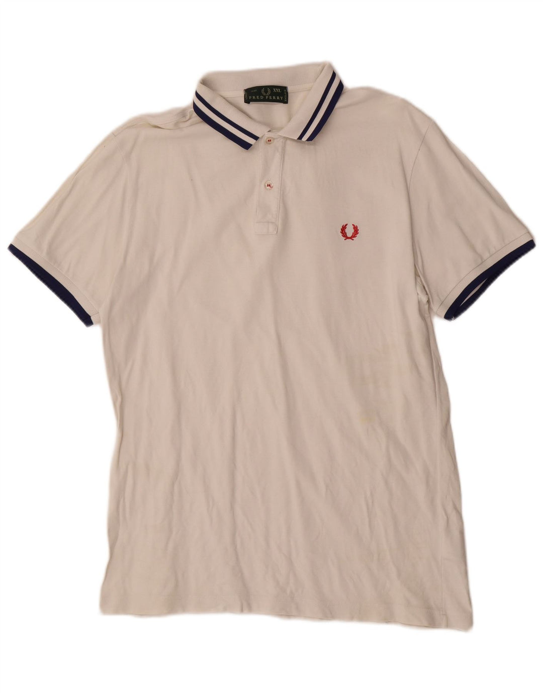 Fred Perry muška polo majica 2XL bijeli pamuk na pruge