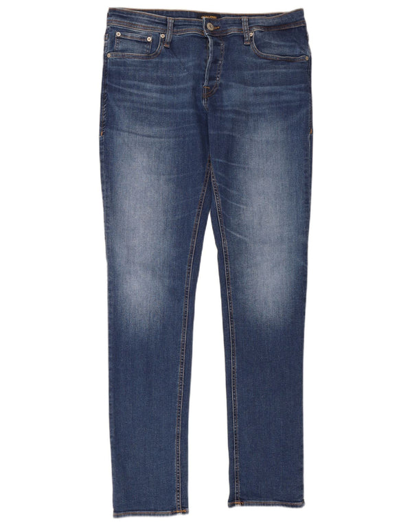 Jack & Jones muške uske traperice niskog struka W34 L34 plavi pamuk