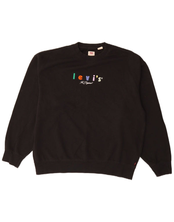 LEVI'S muška opuštena trenirka s grafičkim motivima, veliki crni pamuk