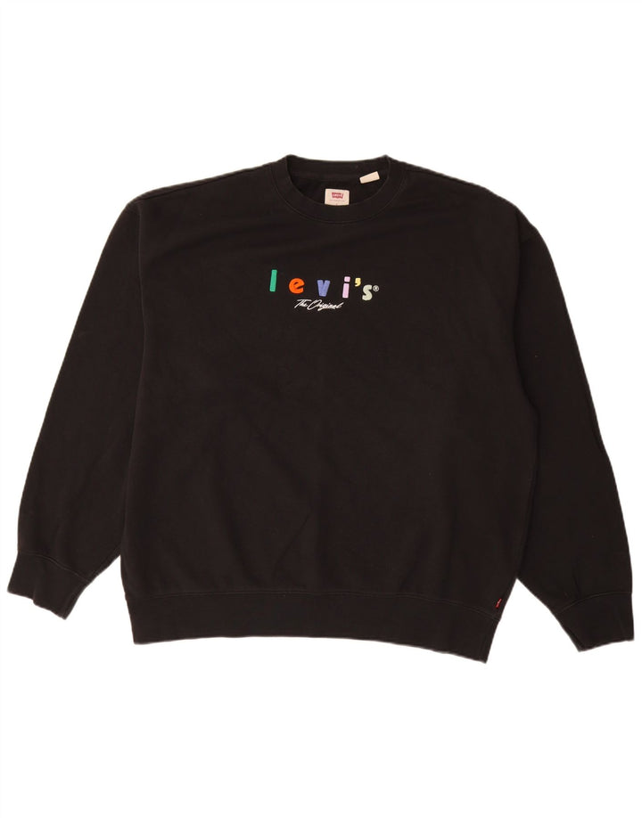 LEVI'S muška opuštena trenirka s grafičkim motivima, veliki crni pamuk