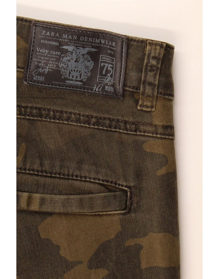 ZARA muške distressed cargo hlače EU 40 srednje W31 L29 kaki kamuflažne