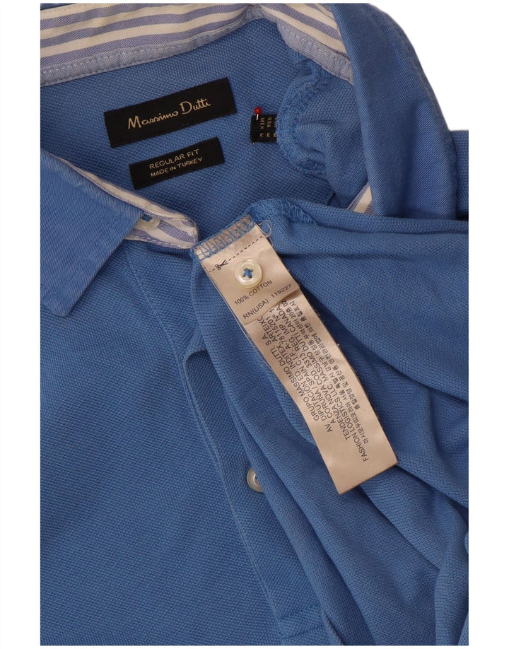Massimo Dutti muška polo majica standardnog kroja srednje plavi pamuk