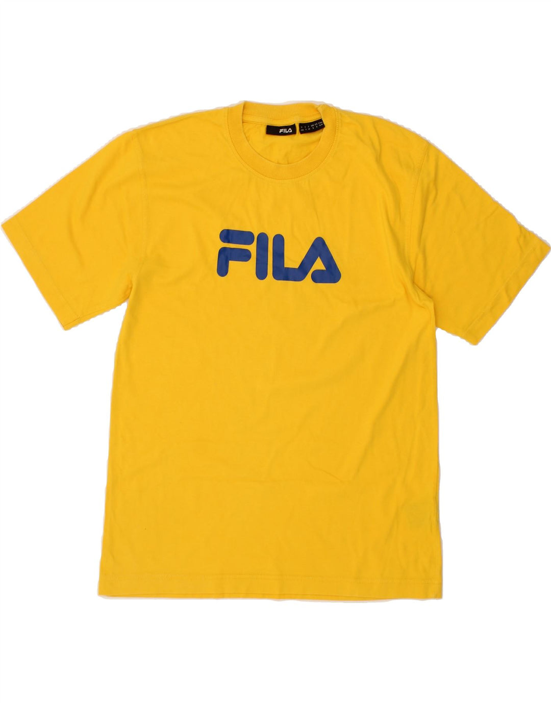 FILA Mens Graphic T-Shirt Top Small Yellow Cotton Vintage Fila and Second-Hand Fila from Messina Hembry 