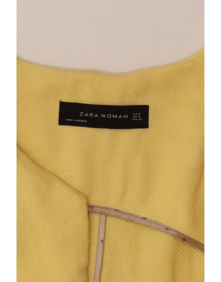 Zara ženski otvoreni kaput UK 10 Mala žuta viskoza