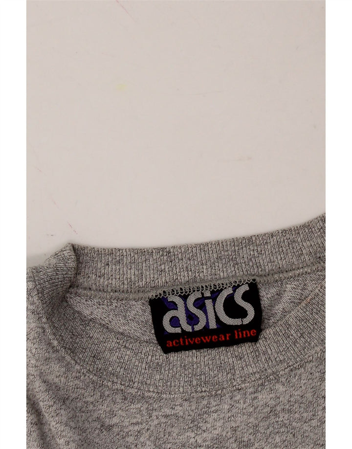 ASICS Womens T-Shirt Top UK 16 Large Grey Vintage Asics and Second-Hand Asics from Messina Hembry 