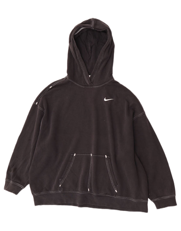 Nike Ženska velika majica s kapuljačom UK 10 Mala crna pamuk