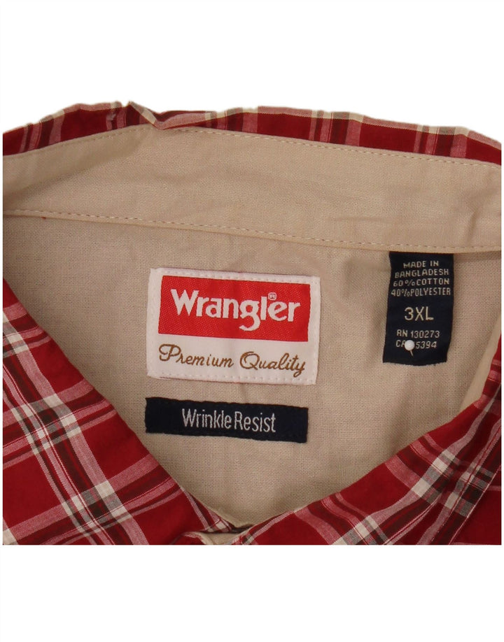 Wrangler muška majica kratkih rukava 3XL crveni karirani pamuk