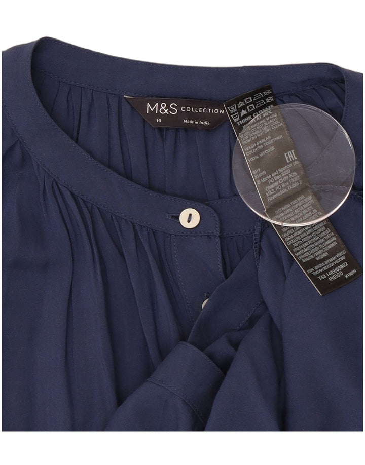 Marks & Spencer ženska košulja bluza UK 14 Velika tamnoplava viskoza