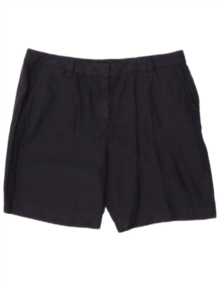 Marks & Spencer ženske chino kratke hlače UK 14 Large W34 mornarsko plava lanena