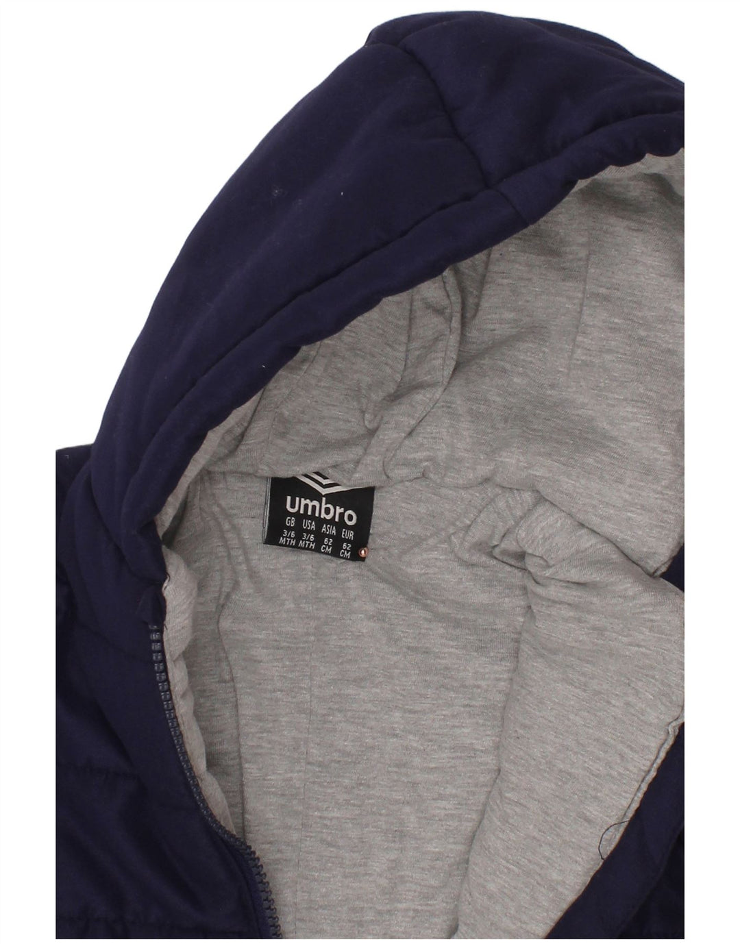 Podstavljeni kombinezon s kapuljačom UMBRO za dječake 3-6 mjeseci tamnoplavi poliester